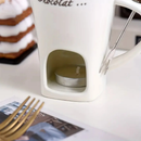 Mini Caneca Fondue Porcelana com 1 Garfo
